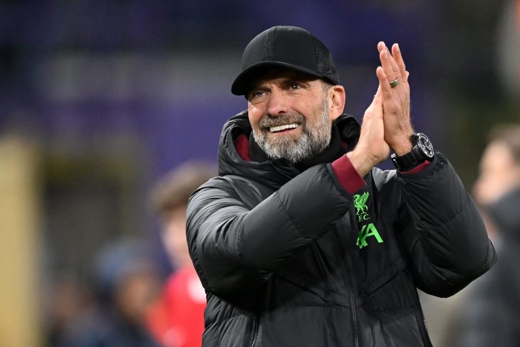 BRUSSELS - Liverpool FC coach manager Jurgen Klopp during the UEFA Europa League in group E match between R. Union Sint Gillis and Liverpool FC at the Lotto Park stadium on December 14, 2023 in Brussels, Belgium. ANP | Hollandse Hoogte | GERRIT VAN COLOGNE (Photo by ANP via Getty Images)